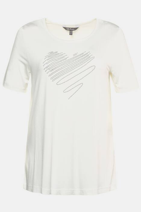 T-Shirt, Metallic-Herzapplikation, Classic, Rundhals