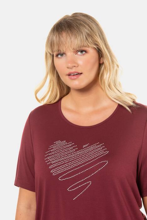 T-Shirt, Metallic-Herzapplikation, Classic, Rundhals