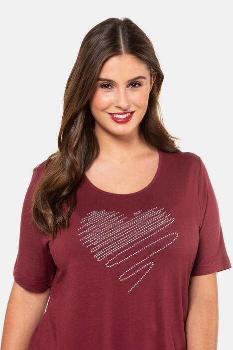 T-Shirt, Metallic-Herzapplikation, Classic, Rundhals
