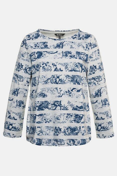 Striped Boat Neck Long Sleeve Sweatshirt