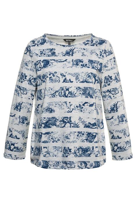 Striped Boat Neck Long Sleeve Sweatshirt