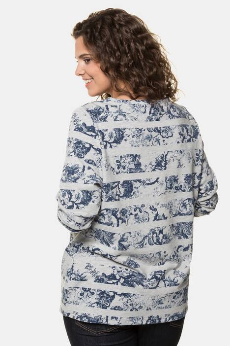 Striped Boat Neck Long Sleeve Sweatshirt
