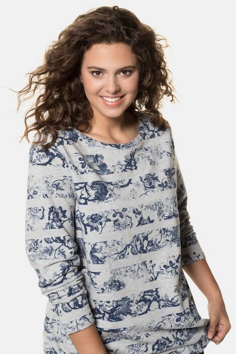 Striped Boat Neck Long Sleeve Sweatshirt