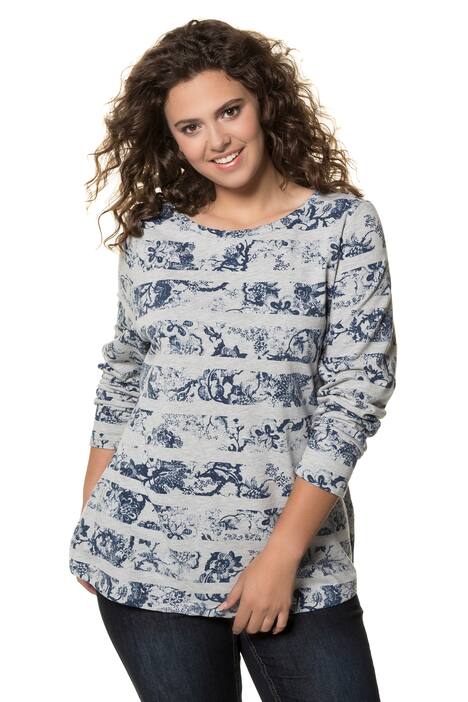 Striped Boat Neck Long Sleeve Sweatshirt