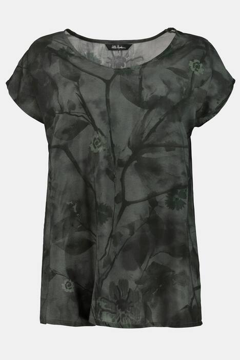 Blusenshirt, Blütenmuster, Oversized, V-Ausschnitt