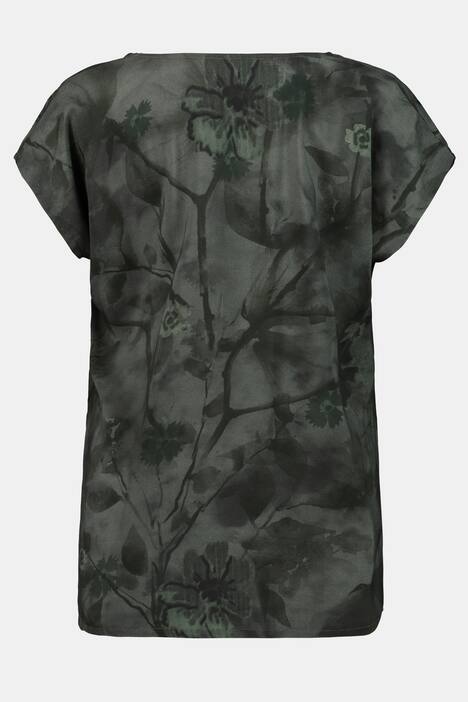 Blusenshirt, Blütenmuster, Oversized, V-Ausschnitt