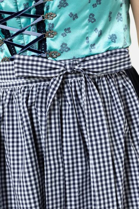 Fest-Dirndl, Blütensatin, Spitzenbänder, inkl. Schürze