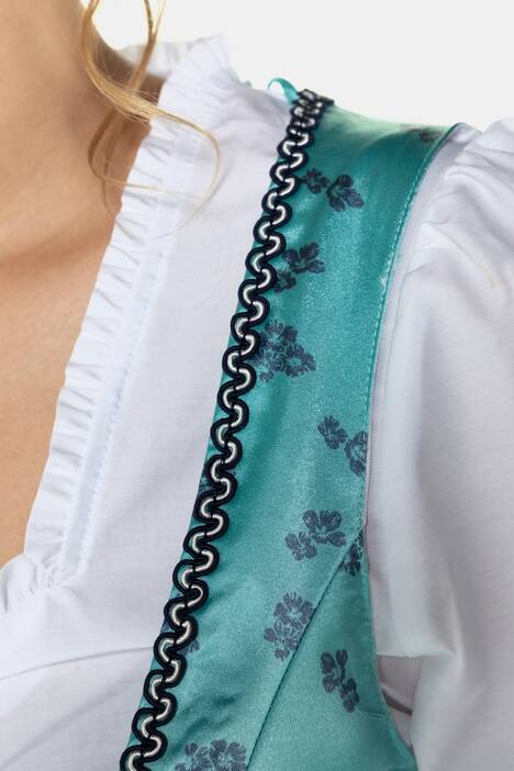 Fest-Dirndl, Blütensatin, Spitzenbänder, inkl. Schürze
