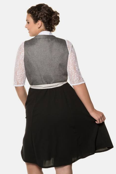 Dirndl, Blütenranken-Stickerei, Stehkragen