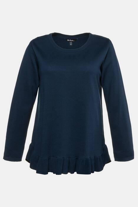 Pullover, Volantsaum, weicher Feinstrick, Langarm