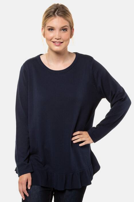 Pullover, Volantsaum, weicher Feinstrick, Langarm