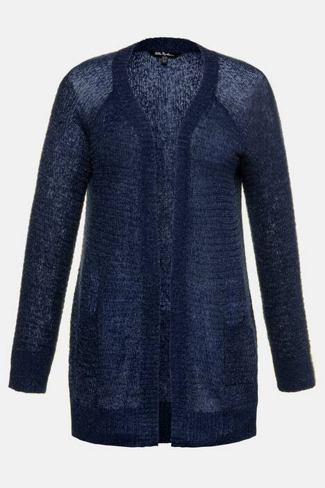 Strickjacke, lange, offene Form