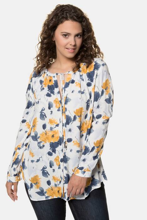 Bluse, Blütenmuster, Langarm