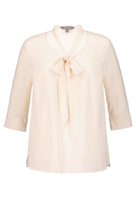 V-Neck Pullover Tie Blouse