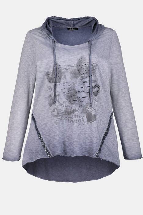 Kapuzenshirt, Pailletten, Classic, oil dyed