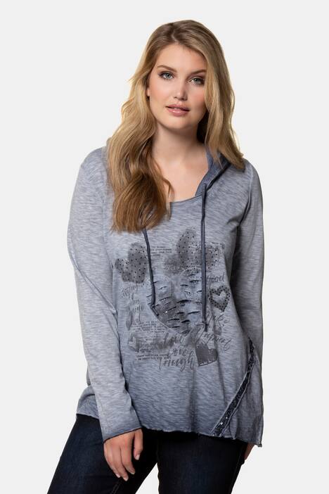 Kapuzenshirt, Pailletten, Classic, oil dyed