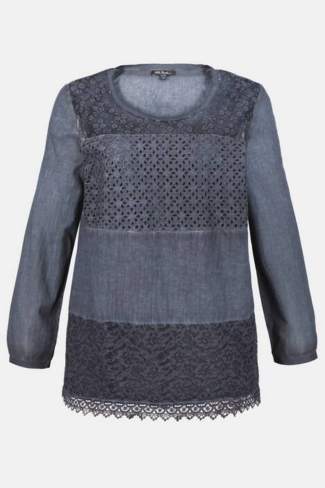 Blusenshirt, Spitzeneinsätze, A-Linie