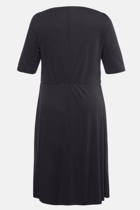Kleid, drapierte Taille, V-Ausschnitt, 3/4-Arm