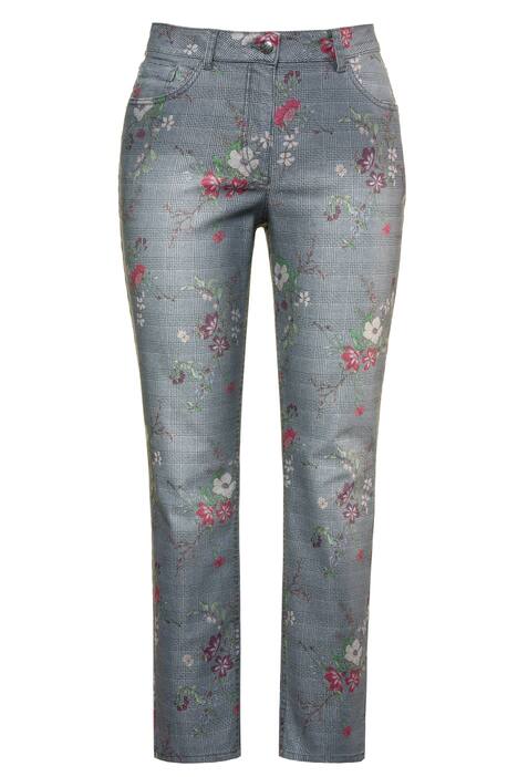 Floral Check Print 5-Pocket Stretch Mia Fit Pants