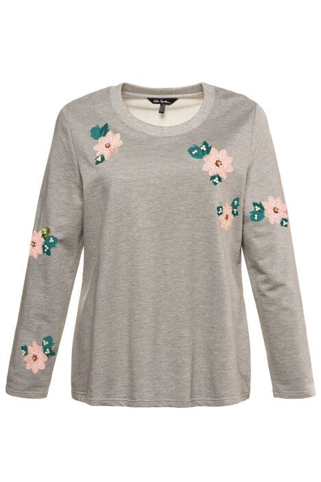 Sweatshirt, regular, gestikte patches, sierkralen
