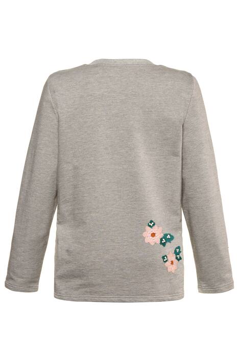Sweatshirt, regular, gestikte patches, sierkralen