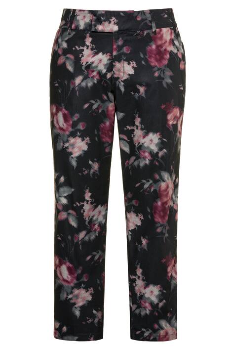 Satin Stripe Floral Print Sophie Fit Stretch Pants
