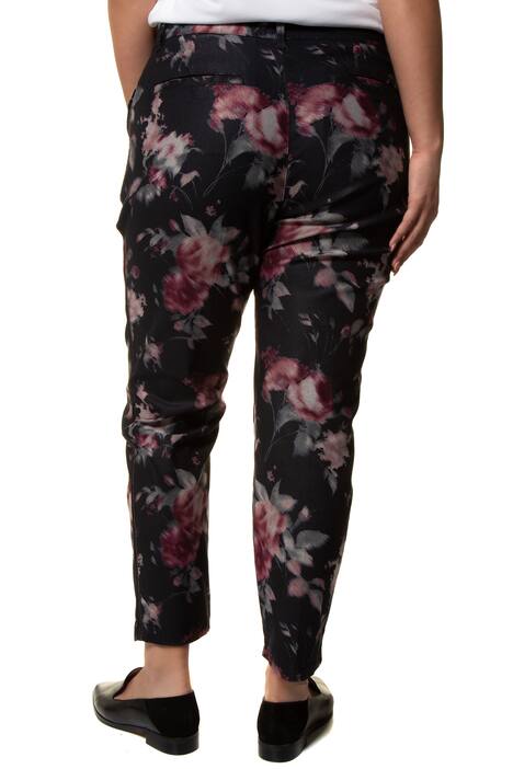 Satin Stripe Floral Print Sophie Fit Stretch Pants