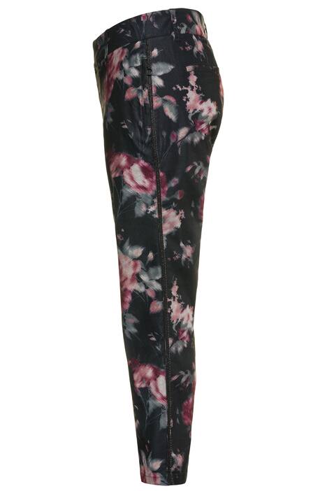 Satin Stripe Floral Print Sophie Fit Stretch Pants