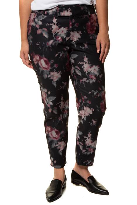 Satin Stripe Floral Print Sophie Fit Stretch Pants