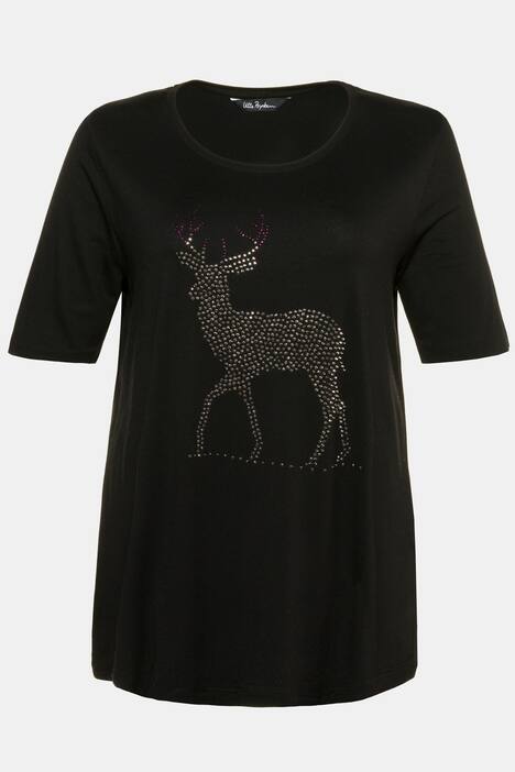 T-Shirt, Hirschmotiv, Classic, Glitzersteinchen