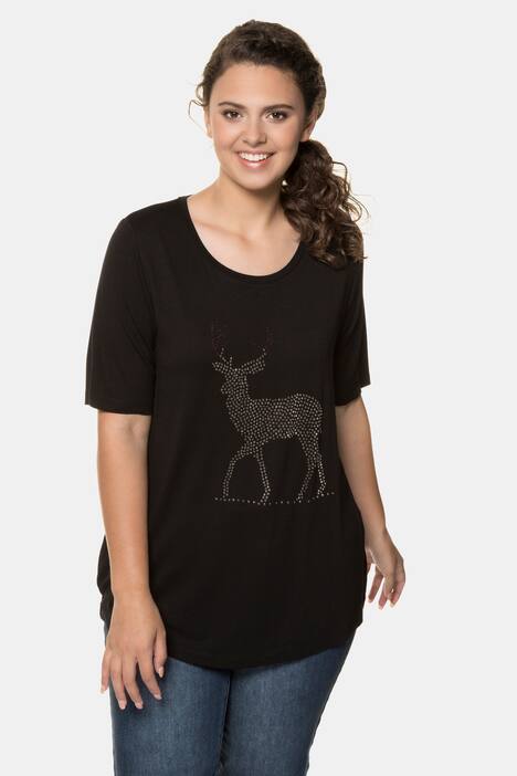 T-Shirt, Hirschmotiv, Classic, Glitzersteinchen