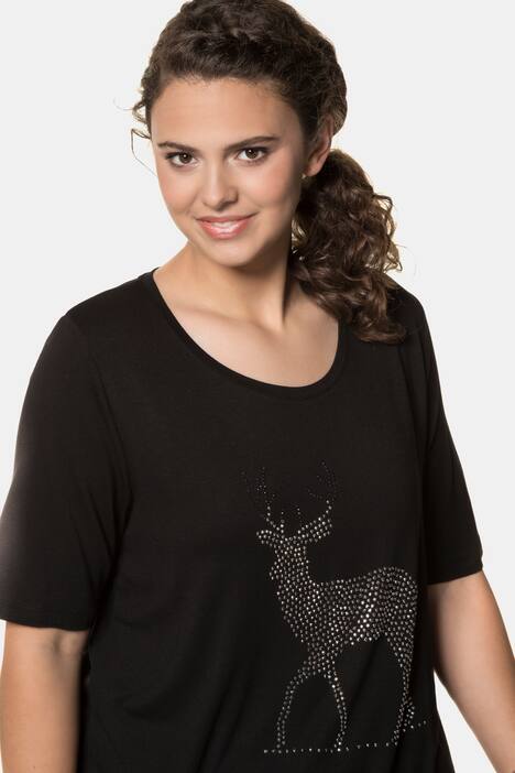 T-Shirt, Hirschmotiv, Classic, Glitzersteinchen