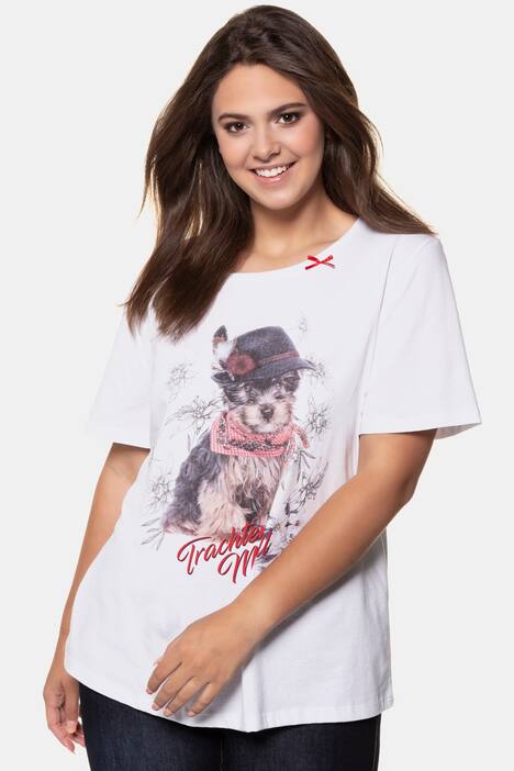 T-Shirt, Hundemotiv, Regular, Zierschleife