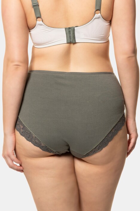 2 Pack of Lace Trim Comfort Panties - Green, White