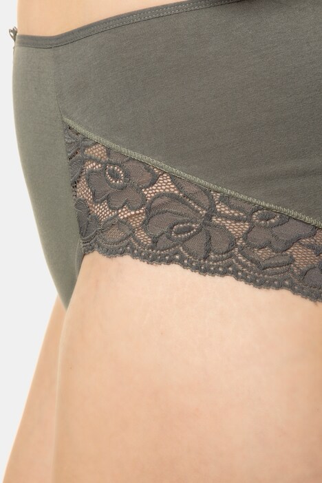 2 Pack of Lace Trim Comfort Panties - Green, White