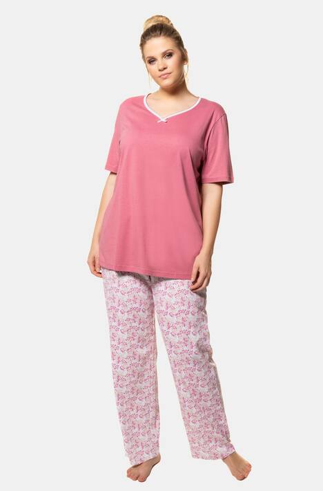 Pyjama, Aquarellblumen, V-Ausschnitt, bis Gr. 66/68