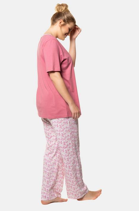 Pyjama, Aquarellblumen, V-Ausschnitt, bis Gr. 66/68