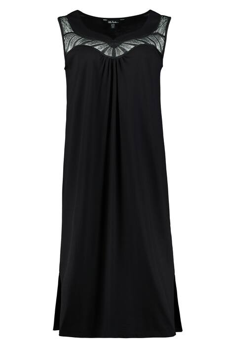 Lace Inset Sweetheart Neck Knit Tank Nightgown