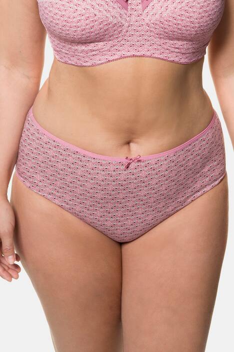 Slips, 5er-Pack, gemustert / rosa / weinrot
