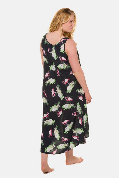 Flamingo Print Round Neck Tank Dress