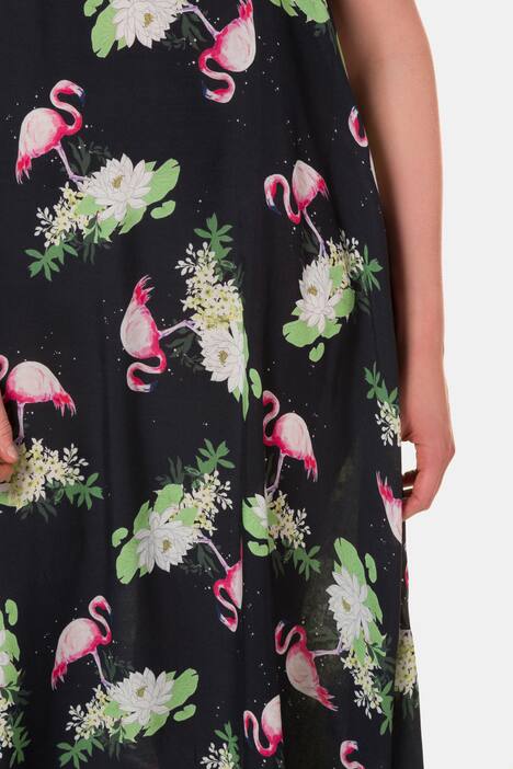 Flamingo Print Round Neck Tank Dress