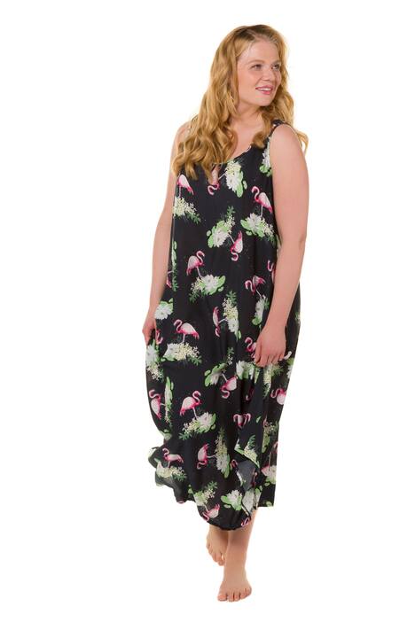 Flamingo Print Round Neck Tank Dress