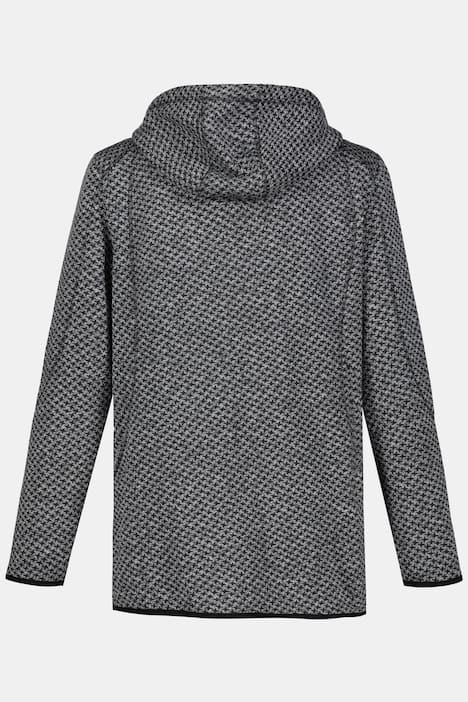 Strickfleecejacke, Pepita-Muster, 2-Wege-Reißverschluss