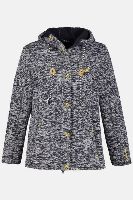 Hooded Melange Sweater Fleece Jacket