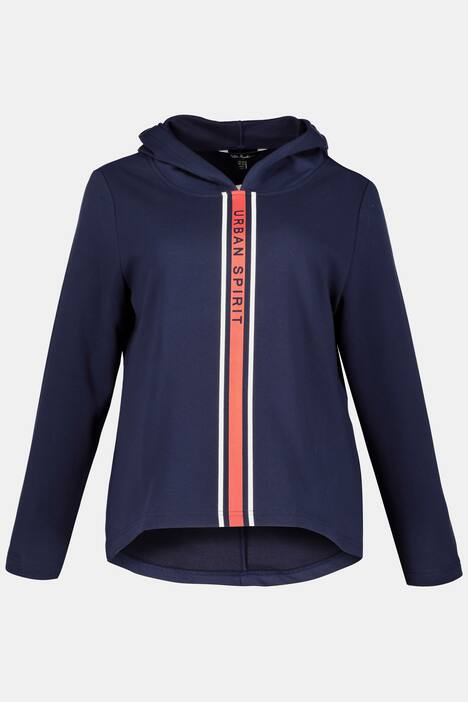 Front Stripe Hooded Cotton Stretch Sweatshirt