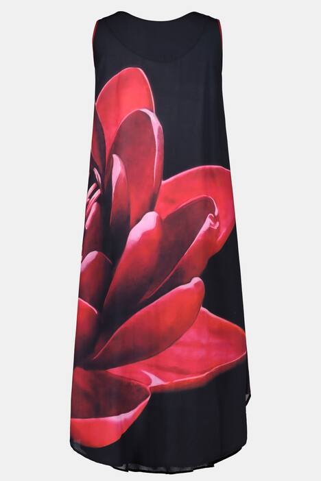 Kleid, XL-Seerosenmotiv, A-Linie, ärmellos