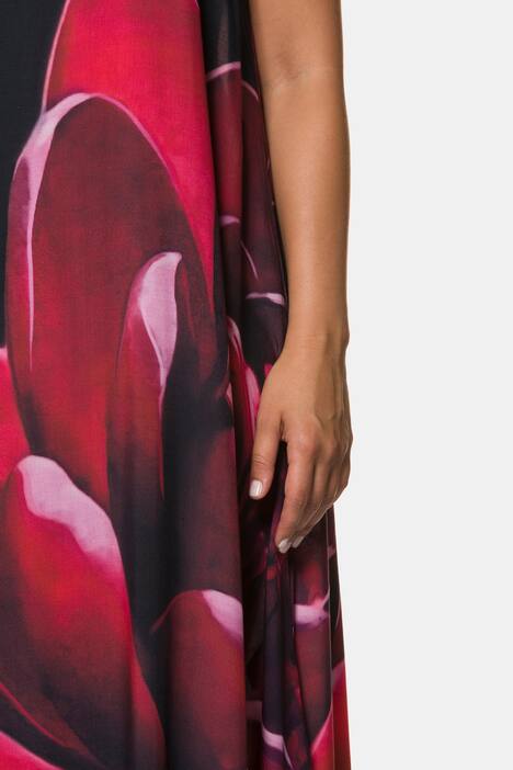 Kleid, XL-Seerosenmotiv, A-Linie, ärmellos