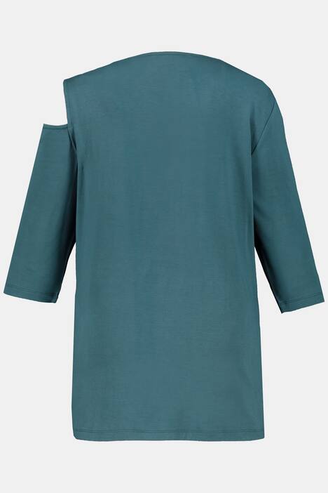 Asymmetric Cutout Oversized Fit Stretch Knit Top