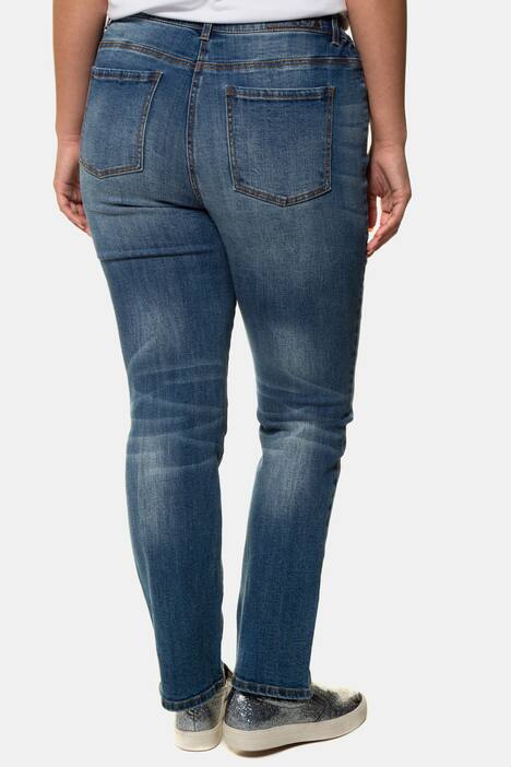 Jeans Mandy, Destroy-Effekte, weites Bein, vorgewaschen