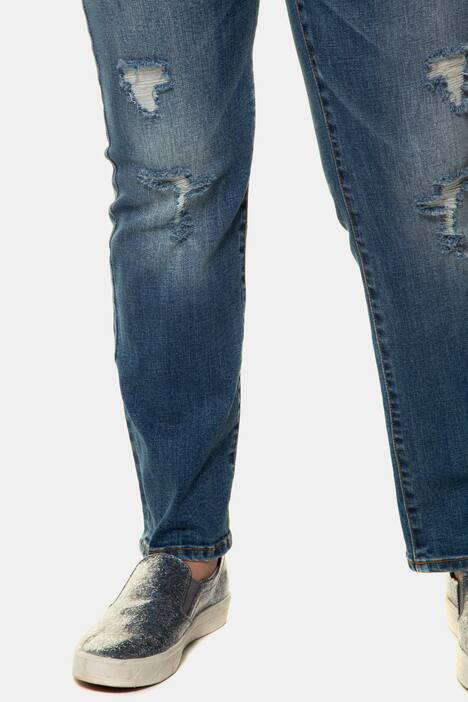 Jeans Mandy, Destroy-Effekte, weites Bein, vorgewaschen